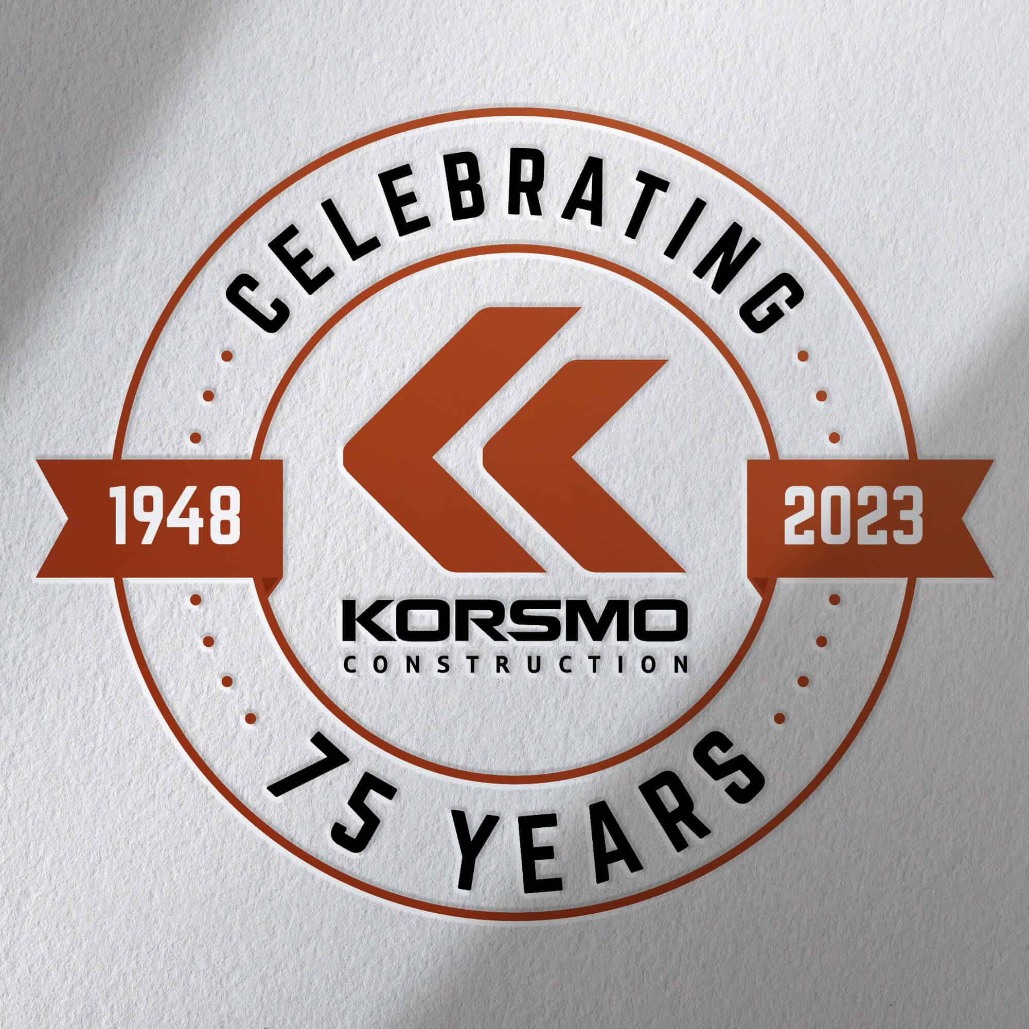 Branding - Logo Refresh - Korsmo Construction Anniversary Logo